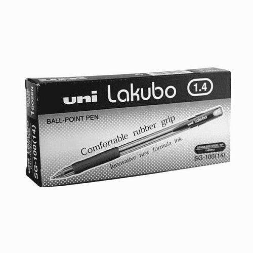 Uni Lakubo SG-100 Ballpoint Pen 1.4mm Black Box of 12