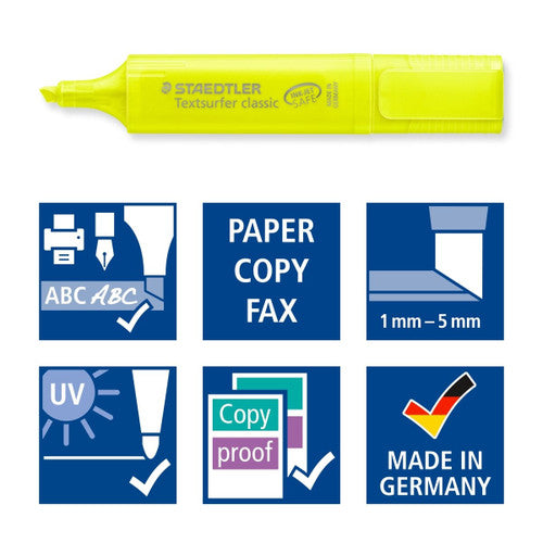 Staedtler Textsurfer Classic Rainbow Colour Highlighters Assorted Wallet of 8 364 P WP8