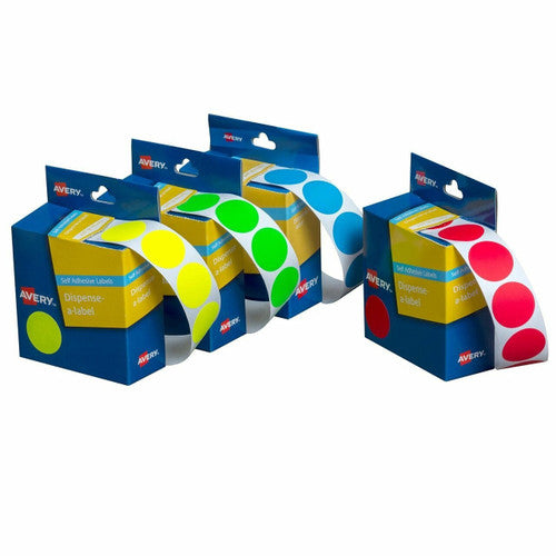 Avery Black Dispenser Labels Circle 24mm 500 Pack