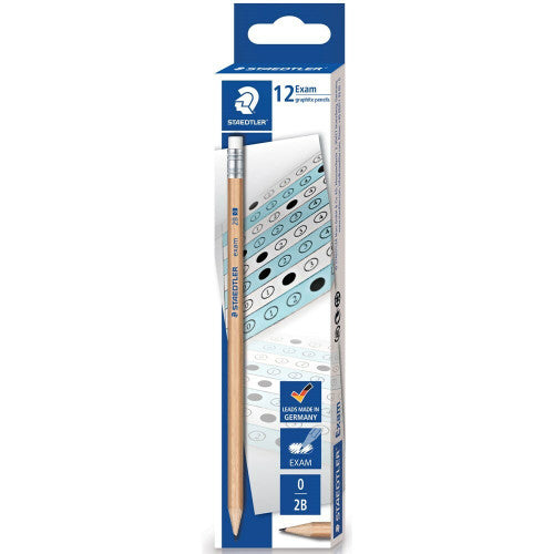 Staedtler Exam Eraser Tip Graphite Pencil 2B Box of 12 132N-0