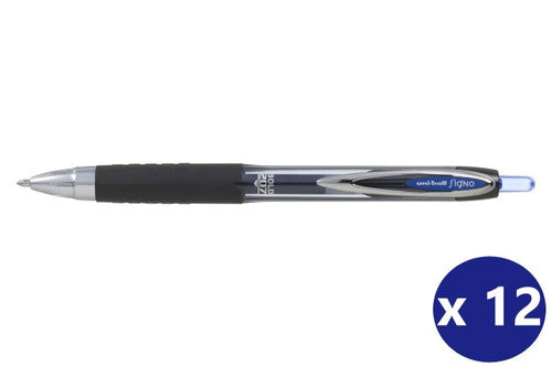 Uni-Ball Signo 207 UMN-207B Gel Ink Rollerball Pen Retractable 1.0mm Blue Box of 12