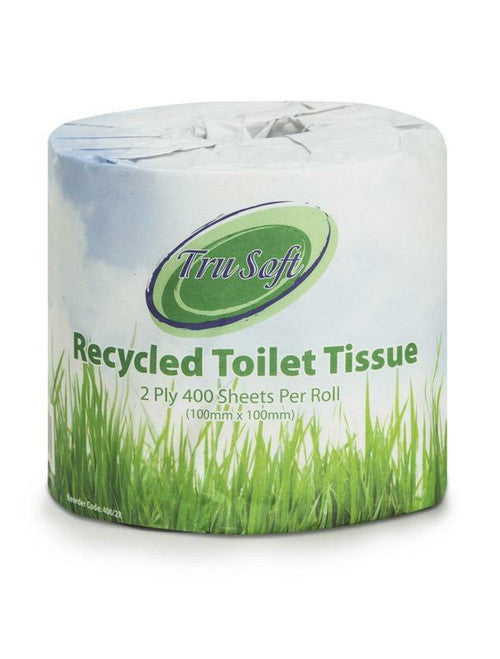 Tru Soft Recycled Toilet Tissue Roll 2-Ply 400 Sheets/Roll Ctn48