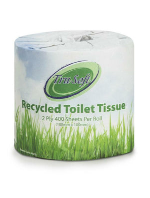 Tru Soft Recycled Toilet Tissue Roll 2-Ply 400 Sheets/Roll Ctn48