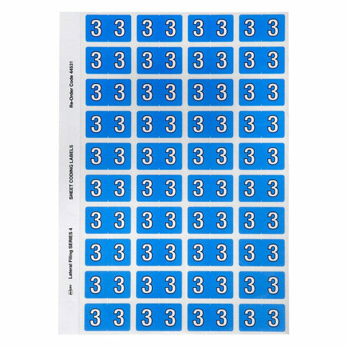 Avery Numeric 3 Side Tab Colour Coding Labels 25 x 42mm 240 Pack