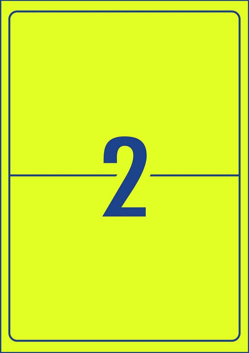 Avery Fluoro Yellow Shipping Labels L7168FY 10 Pack 199.6 x 143.5mm 2UP