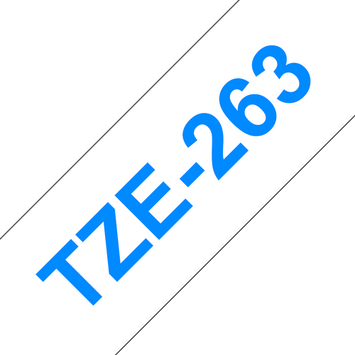 Brother TZe Tape 36mm Blue on White TZE263
