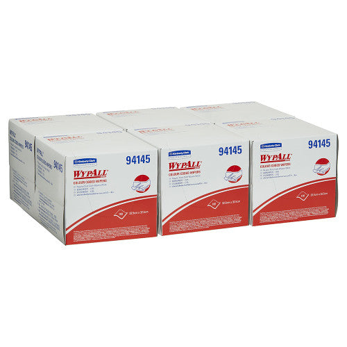 WypAll Colour Coded Cloth Wiper White 100 Wipers Box of 6
