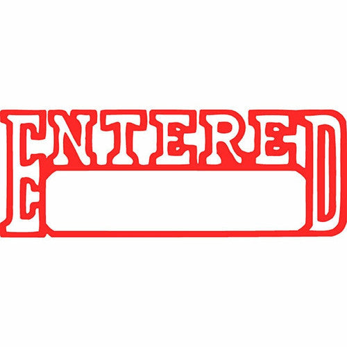 Xstamper Message Stamp Entered/Date Red