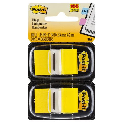 Post-it Flags Yellow 25 x 43mm Twin Pack 680-YW2