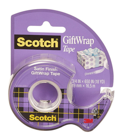 Scotch 15 Giftwrap Tape with Dispenser 19mm x 16.5m Clear