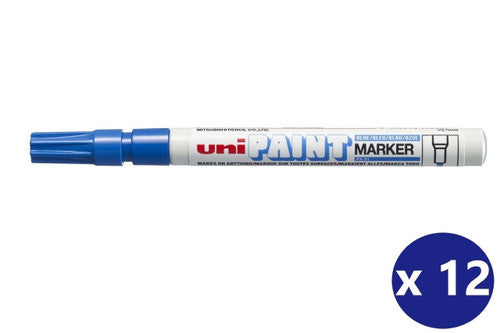 Uni Paint Marker Fine 1.2mm Bullet Tip Blue Box of 12