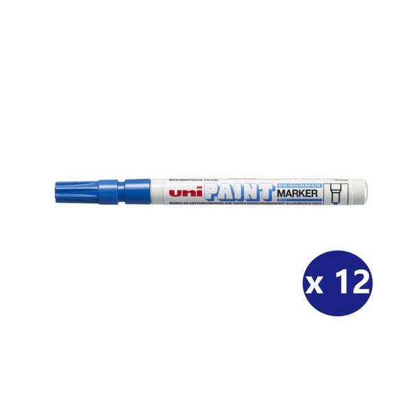 Uni Paint Marker Fine 1.2mm Bullet Tip Blue Box of 12