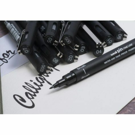 Uni Pin Fineliner Drawing Pen Assorted Wallet of 12