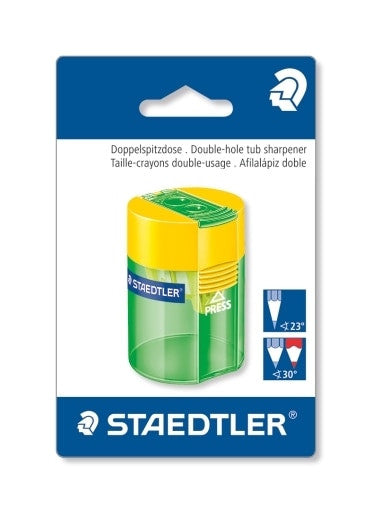 Staedtler Double Hole Tub Sharpener in Blistercard 512 006 BK