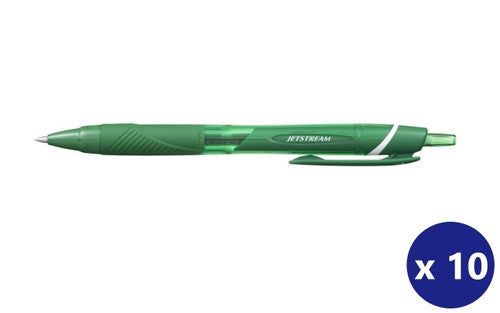 Uni Jetstream Colour Rollerball Pen 0.7mm Green Box of 10