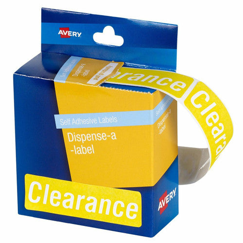 Avery Pre-Printed Dispenser Labels Clearance 64 x 19mm 250 Pack