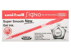 Uni-Ball Signo UM-120 Gel Ink Rollerball Pen 0.7mm Red Box of 12