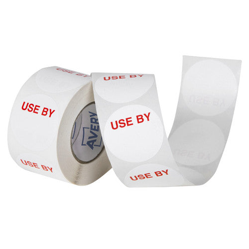Avery Use By Labels Removable White Red 500 Labels
