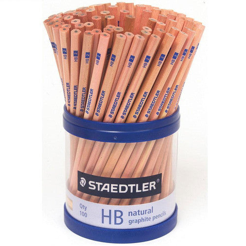 Staedtler 130 60N2KP Natural Graphite Pencils HB in a Cup of 100