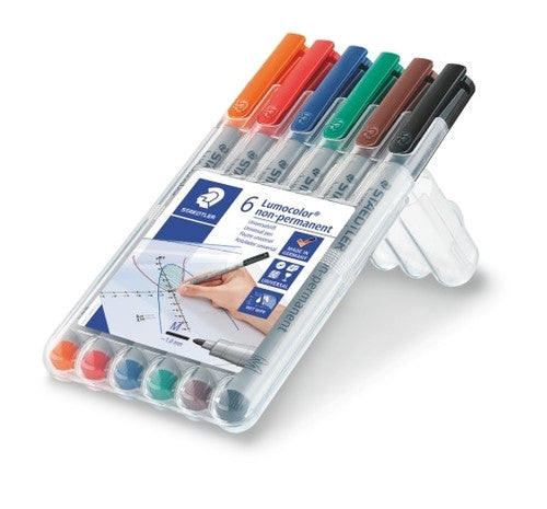 Staedtler Lumocolor Non-Permanent Pen Medium Assorted Wallet of 6 315 WP6