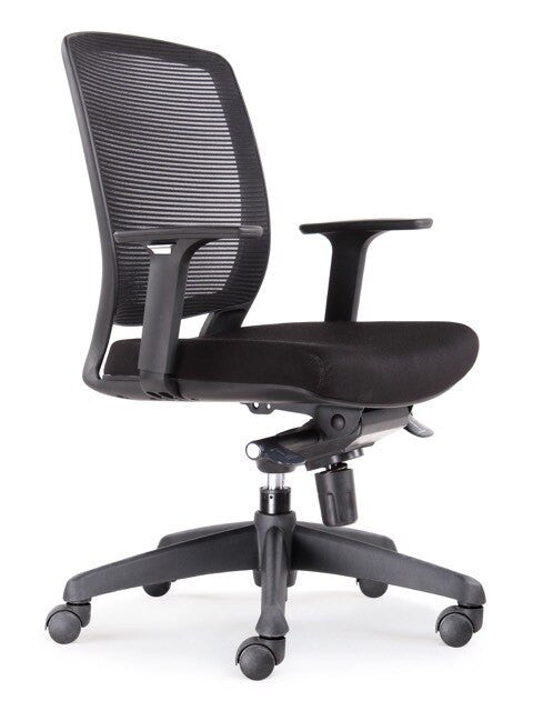 Rapidline Hartley Task Medium Mesh Back Chair Black Fabric