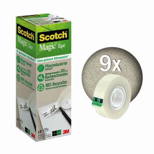 Scotch Greener Choice Magic Tape 19mm x 33m Box of 9