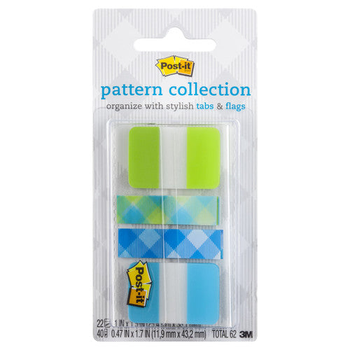 Post-it Flags Lime and Aqua Assorted Sizes Pack of 40 686-LA-PLAID