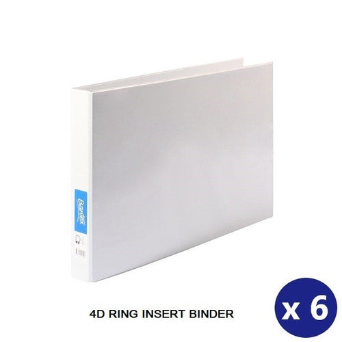 Bantex A3 Landscape Insert Binder 4D 25mm White Box of 6