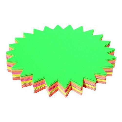 Brenex Fluoro Starburst 205mm Single Sided Assorted Colours Pack of 60