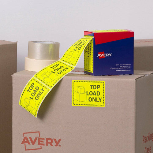 Avery Top Load Only Fluoro Yellow Labels 750 Roll 75 x 99.6mm