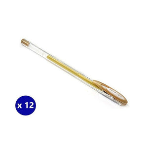 Uni Signo Noble Metal Gel Ink Pen 0.8mm Gold Box of 12