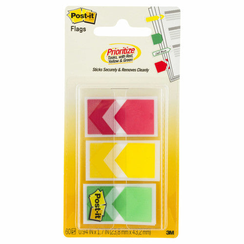 Post-it Arrow Flags Red Yellow Green 25 x 43mm Pack of 3 682-ARR-RYG