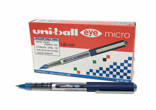 Uni-Ball Eye UB-150 Liquid Ink Rollerball Pen 0.5mm Blue Box of 12
