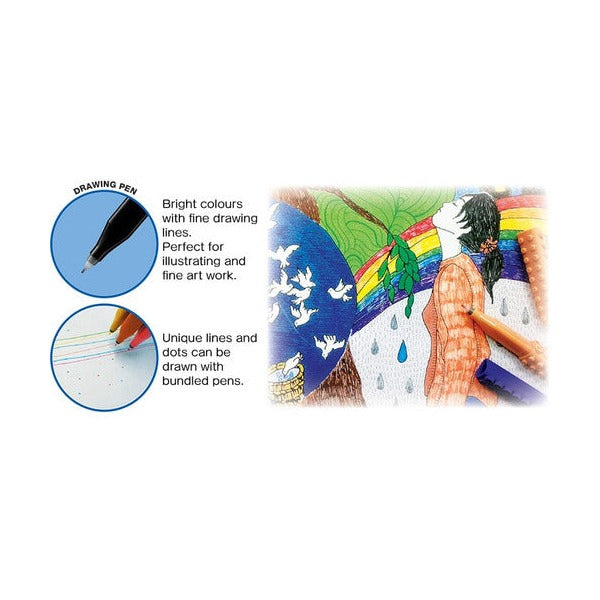 Artline Stix Drawing Pen Assorted Pack of 6 – view 2