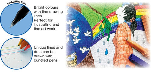 Artline Stix Drawing Pen Assorted Pack of 6