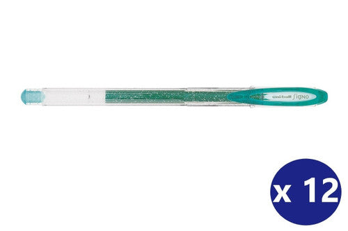 Uni-Ball Signo Sparkling Gel Ink Pen 1.0mm Green Box of 12