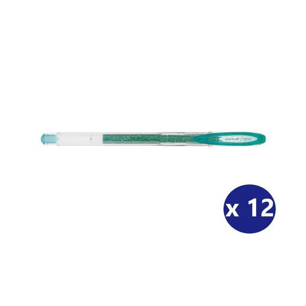 Uni-Ball Signo Sparkling Gel Ink Pen 1.0mm Green Box of 12