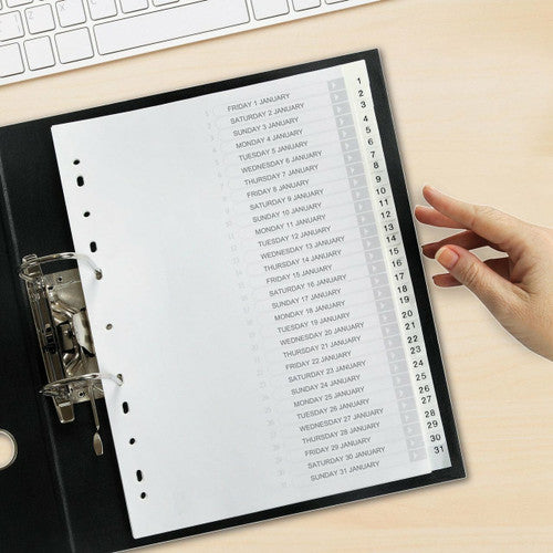 Avery Divider 1-31 Index Tabs A4 White