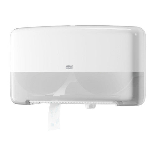 Tork Twin Mini Jumbo Toilet Roll Dispenser T2 System White
