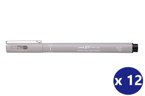 Uni Pin Fineliner 0.5mm Light Grey Box of 12