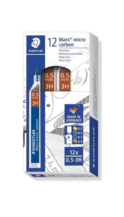 Staedtler Mars Micro Carbon Leads 0.5mm 3H 250 05-3H