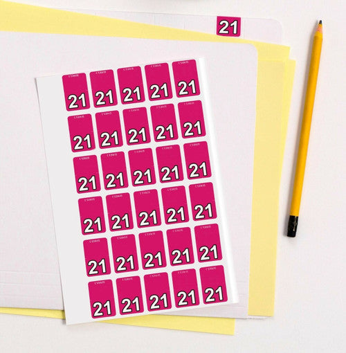 Avery 21 Top Tab Year Code Label 20 x 30mm Magenta 150 Pack