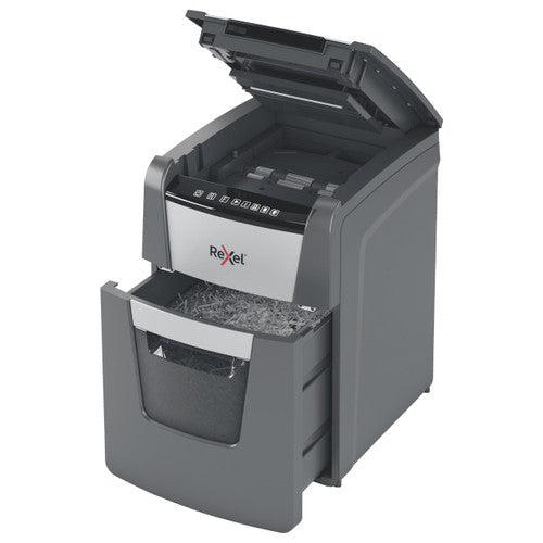 Rexel Optimum AutoFeed+ 100X Cross Cut Paper Shredder Black