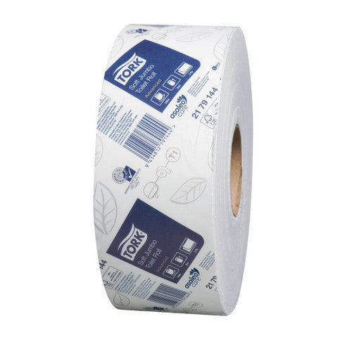 Tork Soft Jumbo Toilet Roll 2 Ply Advanced T1 White Carton of 6 Rolls