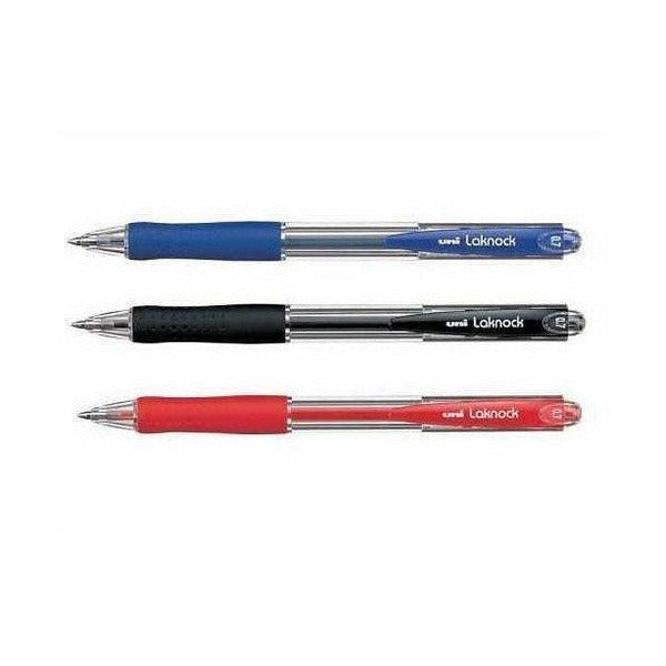 Uni Laknock SN-100 Retractable Ballpoint Pen 0.7mm Red Box of 12