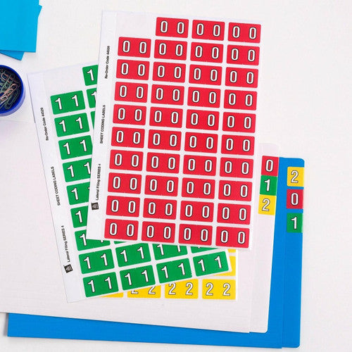 Avery Numeric 9 Side Tab Colour Coding Labels 25 x 42mm 240 Pack