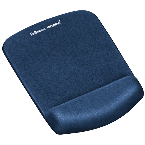 Fellowes Mouse Pad and Wrist Rest Plush Touch Lycra Blue