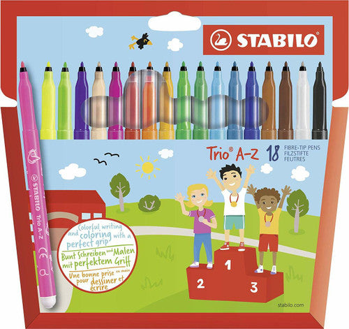 Stabilo Trio Coloured Pens Wallet of 18 Assorted