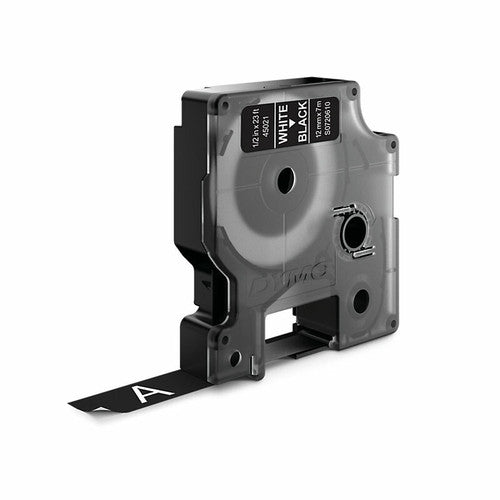 Dymo D1 Label Tape 12mm x 7m White on Black