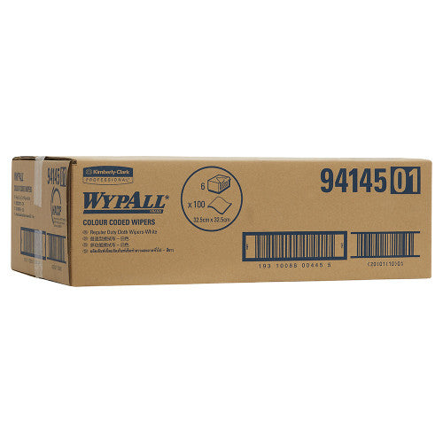 WypAll Colour Coded Cloth Wiper White 100 Wipers Box of 6